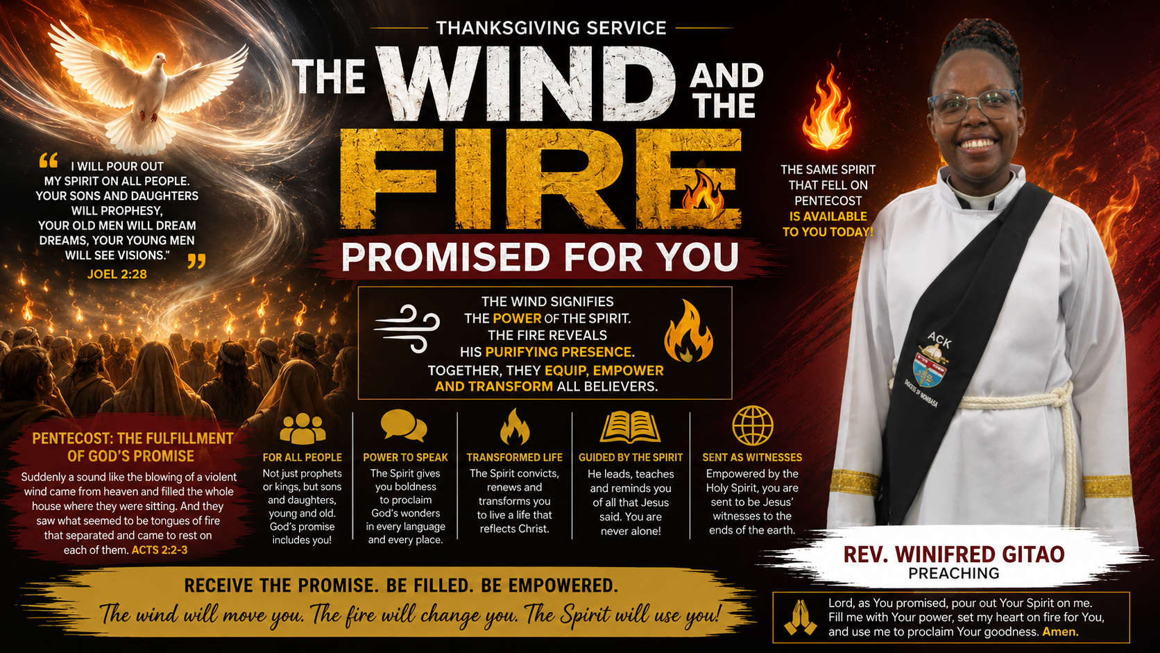 OFFICE SERMON: THE WIND AND THE FIRE PROMISED FOR YOU